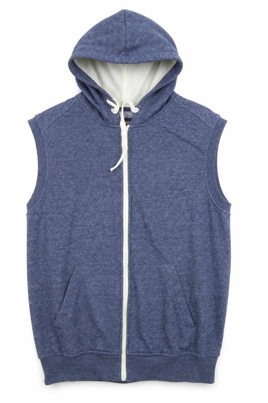 Front view of New Look men’s blue full zip jumper, size M