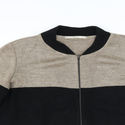 Close-up detail of George men’s black full zip jumper