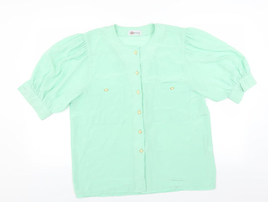 Bianca Womens Green   Basic Blouse Size 12