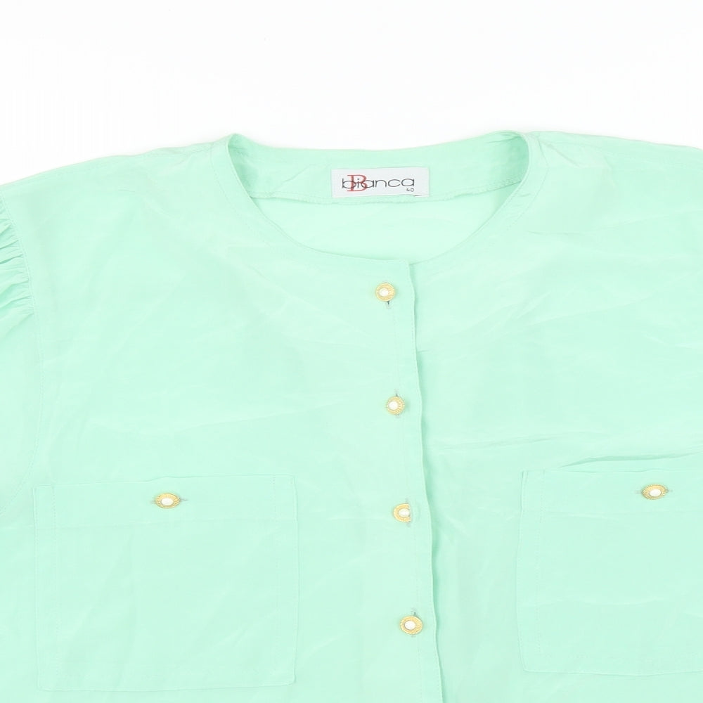 Bianca Womens Green   Basic Blouse Size 12