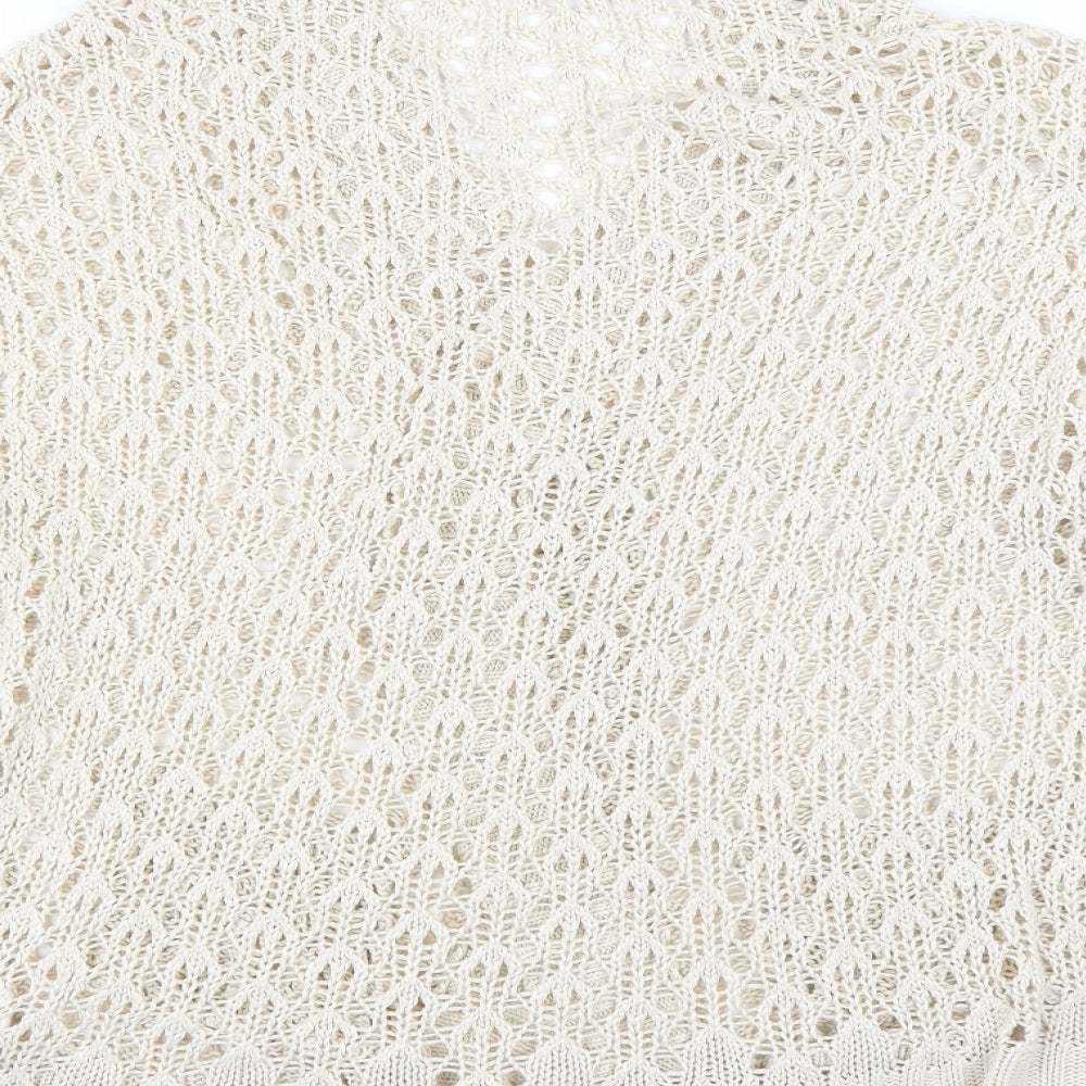Internacionale Womens Beige   Cardigan Jumper Size 16  - Open knit