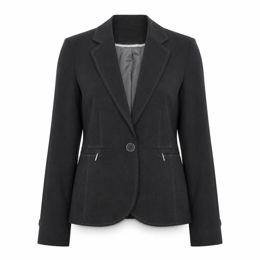 Front view of Marks & Spencer women’s black jacket suit jacket, size UK 8