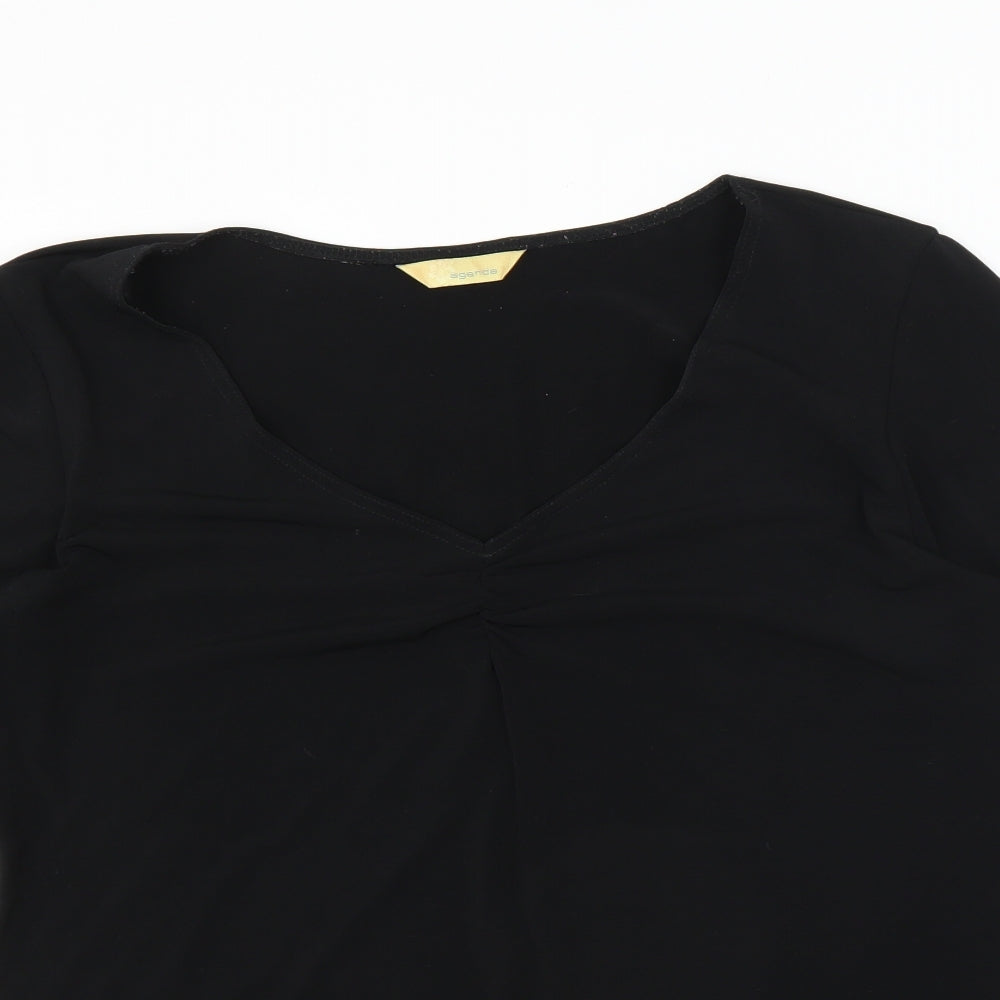 Agenda Womens Black   Basic Blouse Size 16