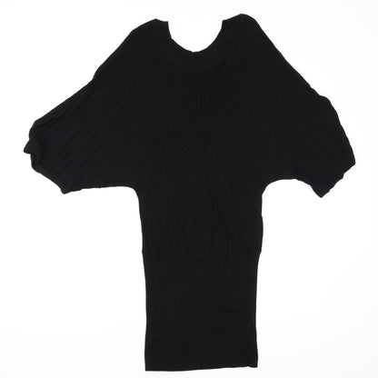 Additional front view of H&M women’s black jumper, size UK 8