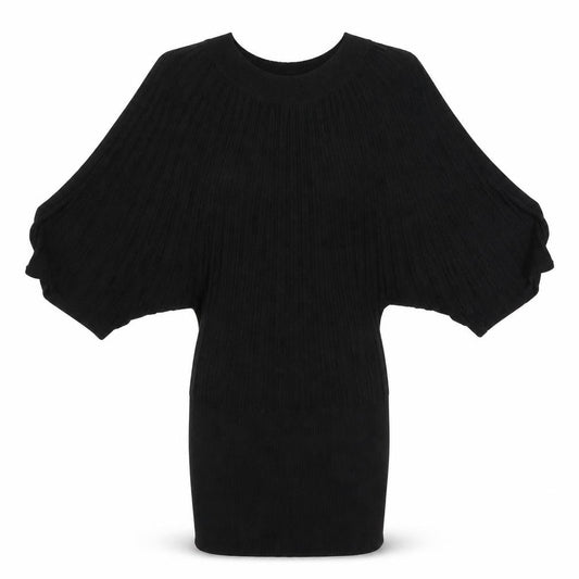 Front view of H&M women’s black jumper, size UK 8
