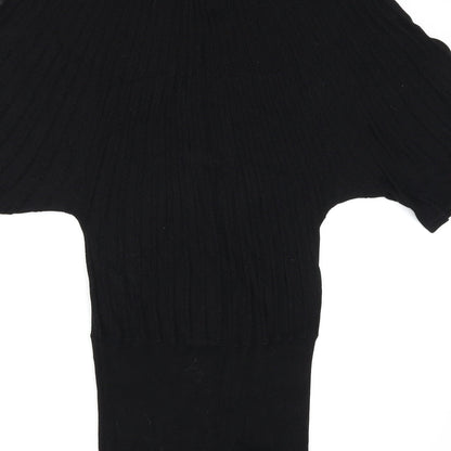 Brand and care label for H&M women’s black jumper, size UK 8