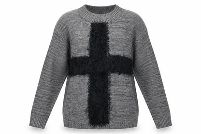 Front view of Miss Selfridge women’s grey jumper, size UK 10