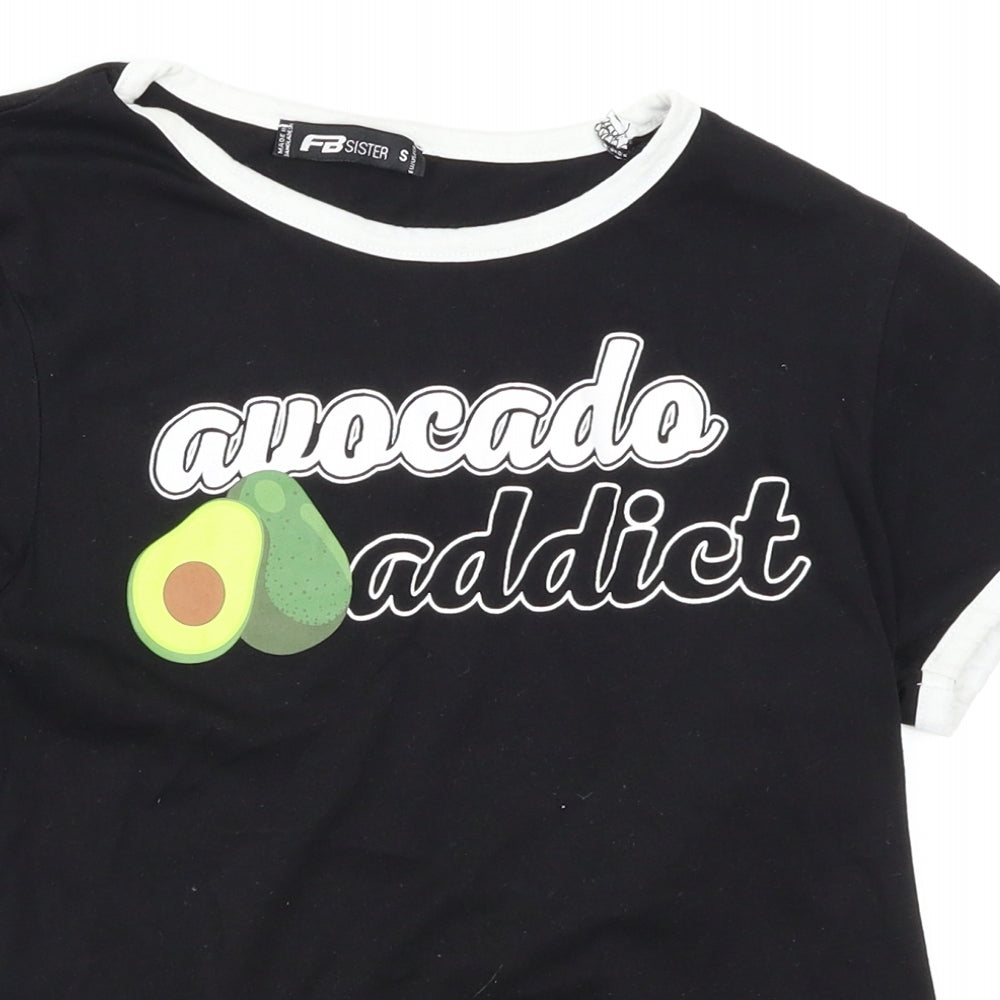 FB Sister Womens Black   Basic T-Shirt Size 6