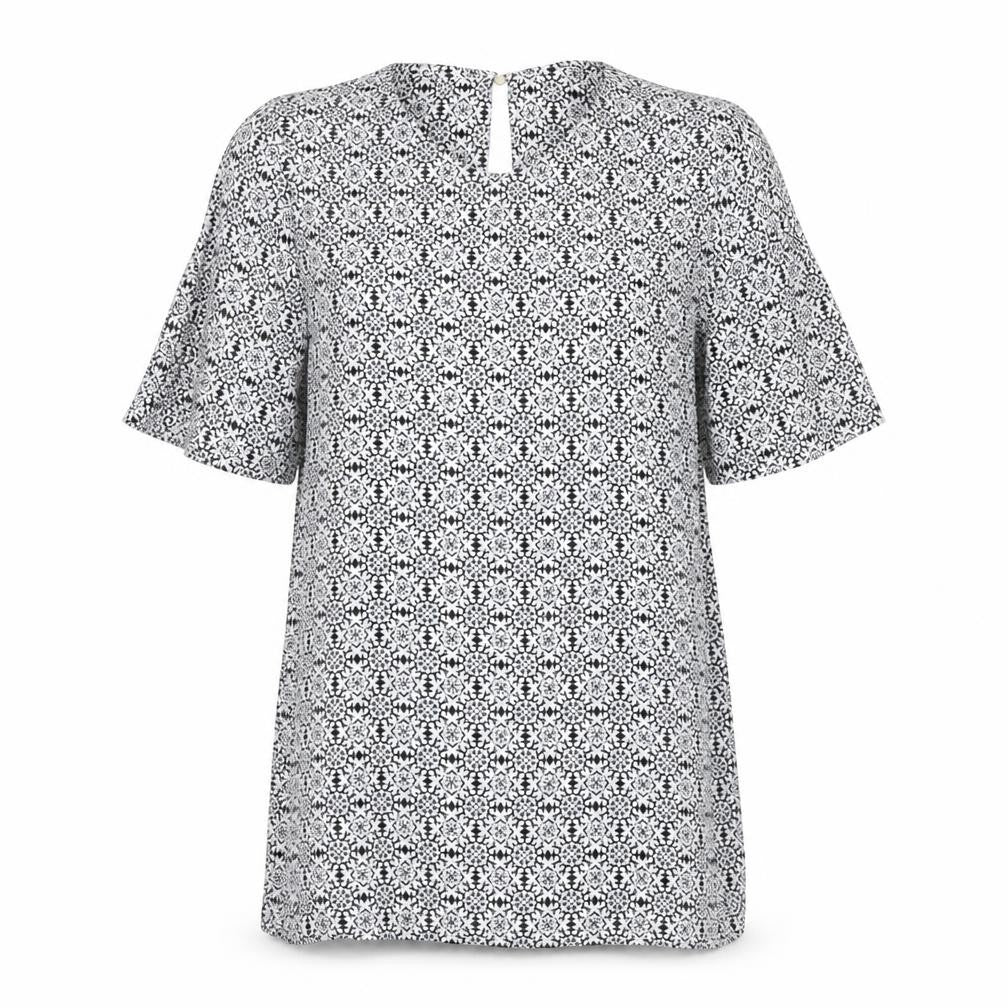 H&M Womens Black Geometric  Basic Blouse Size 8