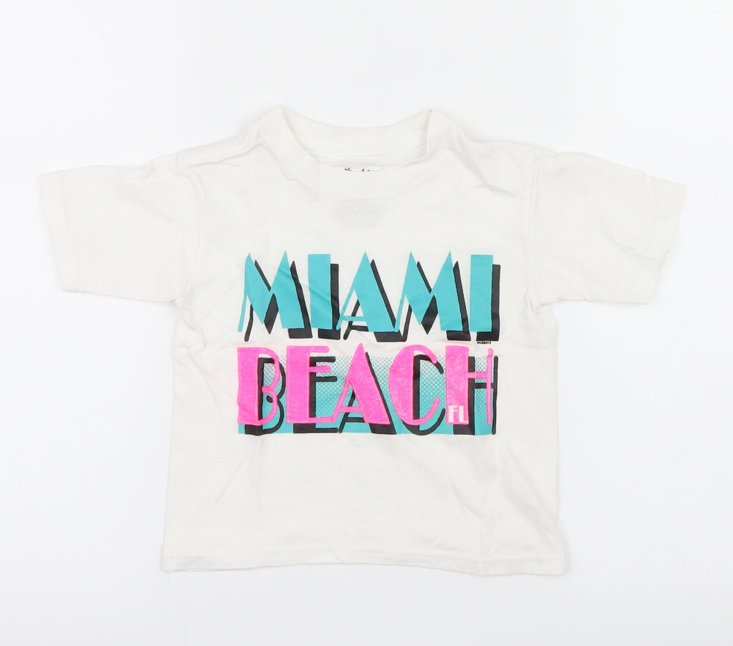Alrin's Island Boys White   Basic T-Shirt Size 2 Years