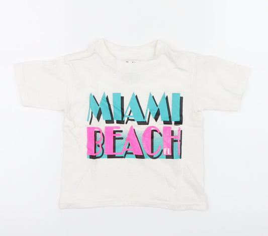Alrin's Island Boys White   Basic T-Shirt Size 2 Years