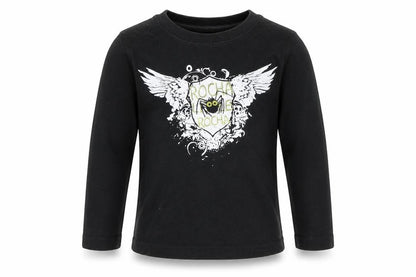 Front view of Debenhams boys’ black basic t-shirt, size 2-3, years
