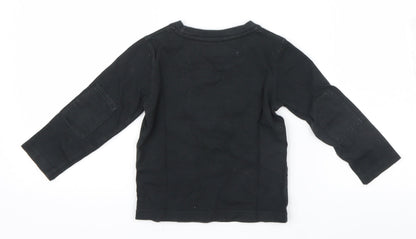 Back view of Debenhams boys’ black basic t-shirt, size 2-3, years