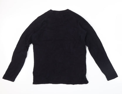 Back view of H&M men’s blue knit jumper, size S