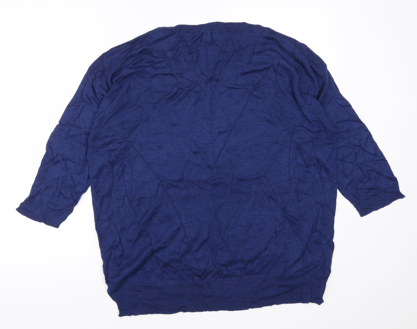 Soon Womens Blue Floral  Pullover Jumper Size 18