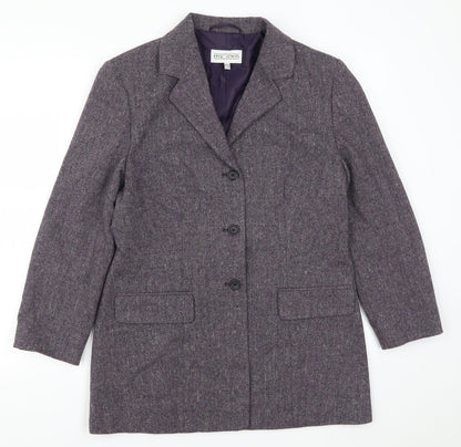 Front view of My Own women’s purple jacket suit jacket, size UK 12