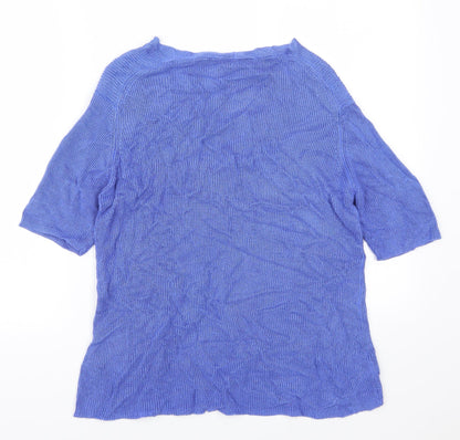 Back view of Precis women’s blue cardigan jumper, size L