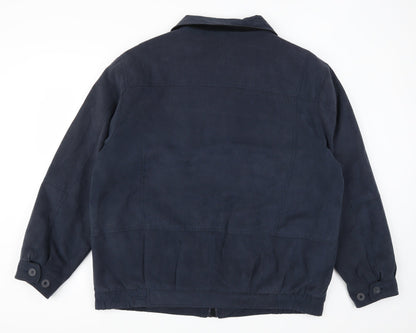Back view of Simon Taylor women’s blue overcoat coat, size L
