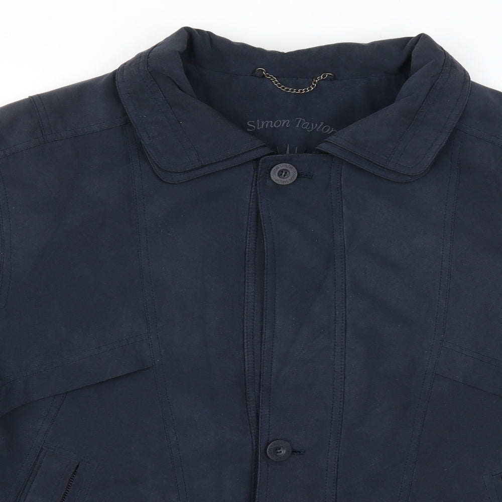 Simon Taylor Womens Blue   Overcoat Coat Size L