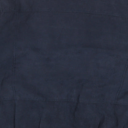 Brand and care label for Simon Taylor women’s blue overcoat coat, size L