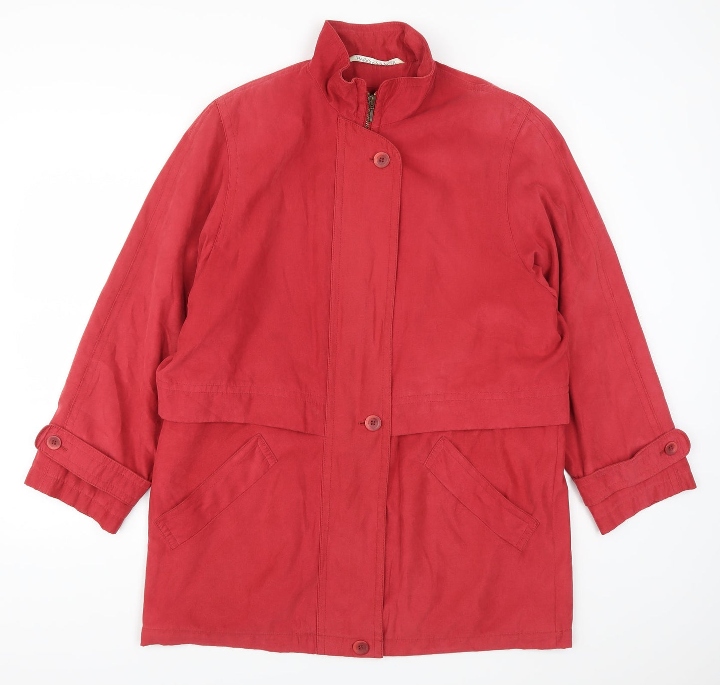 Marks and Spencer Womens Red   Overcoat Coat Size 14