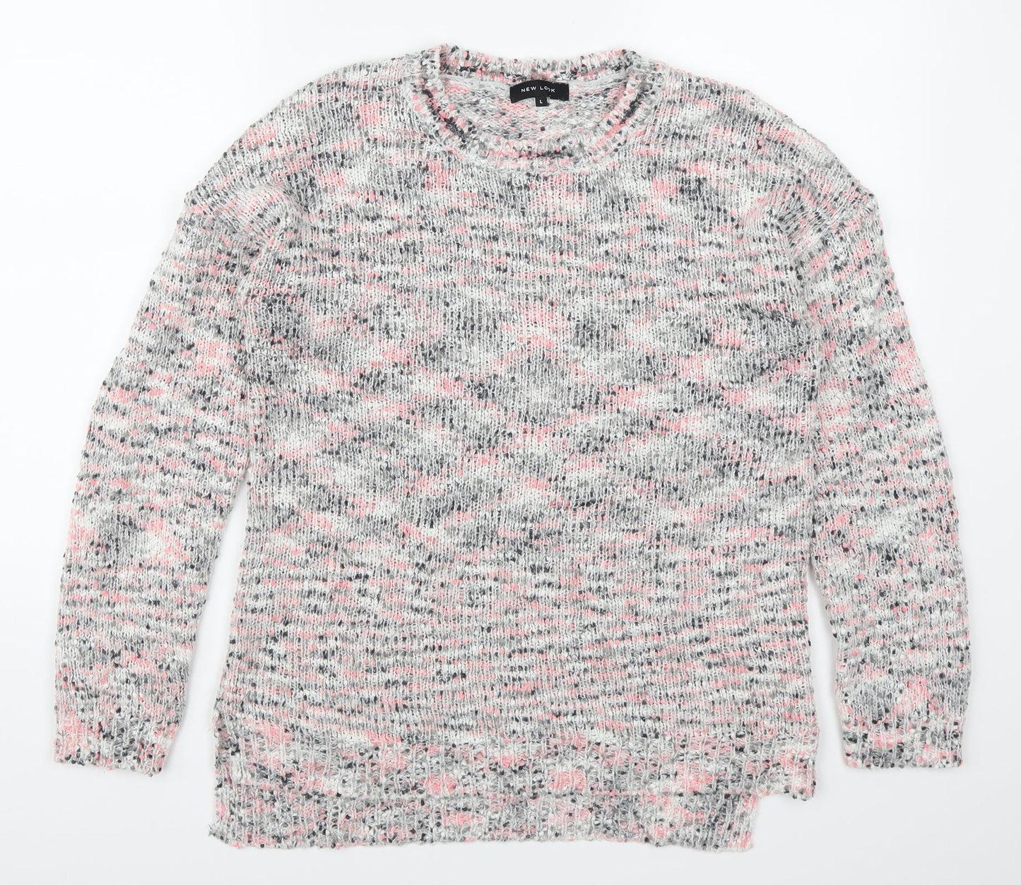 New Look Womens Pink   Pullover Jumper Size L  - Grey