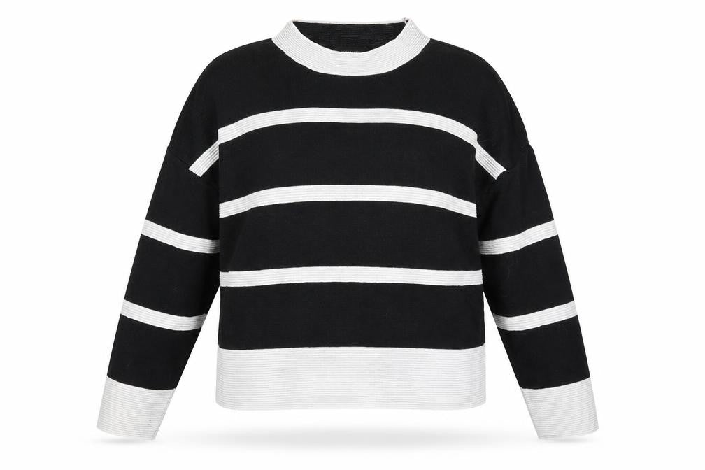 Atmosphere Womens Black Striped  Pullover Jumper Size XL