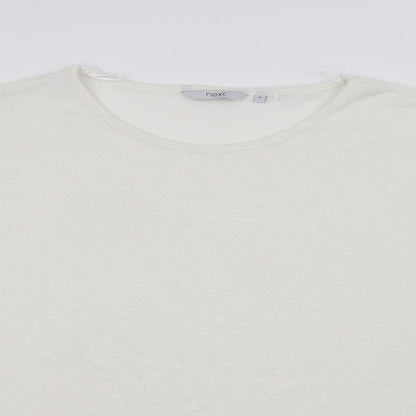 Close-up detail of Next women’s white jumper, size UK 16