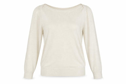 Front view of Dorothy Perkins women’s beige jumper, size UK 14