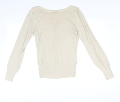 Back view of Dorothy Perkins women’s beige jumper, size UK 14