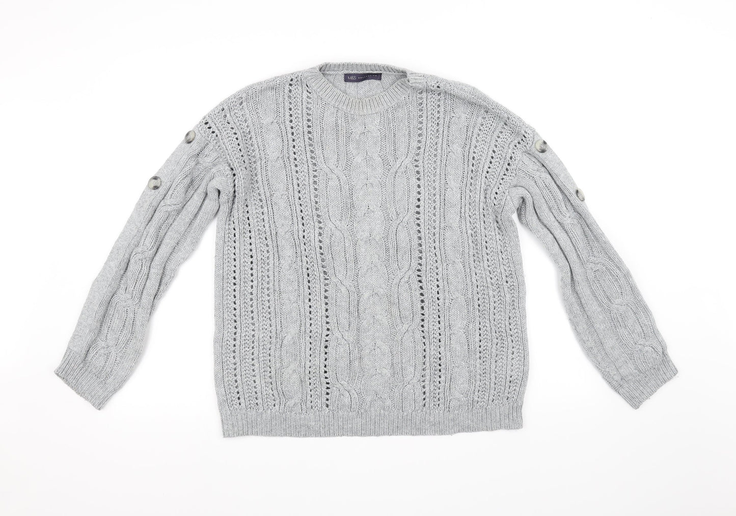 M&S Collection Womens Grey   Pullover Jumper Size 10