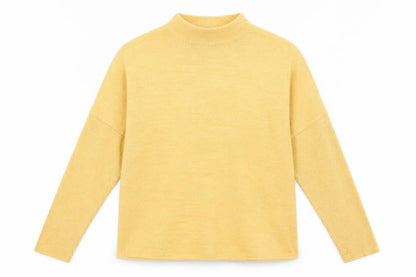 Front view of H&M women’s yellow jumper, size M