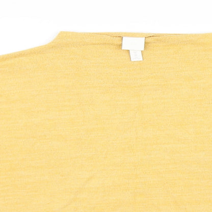 Close-up detail of H&M women’s yellow jumper, size M