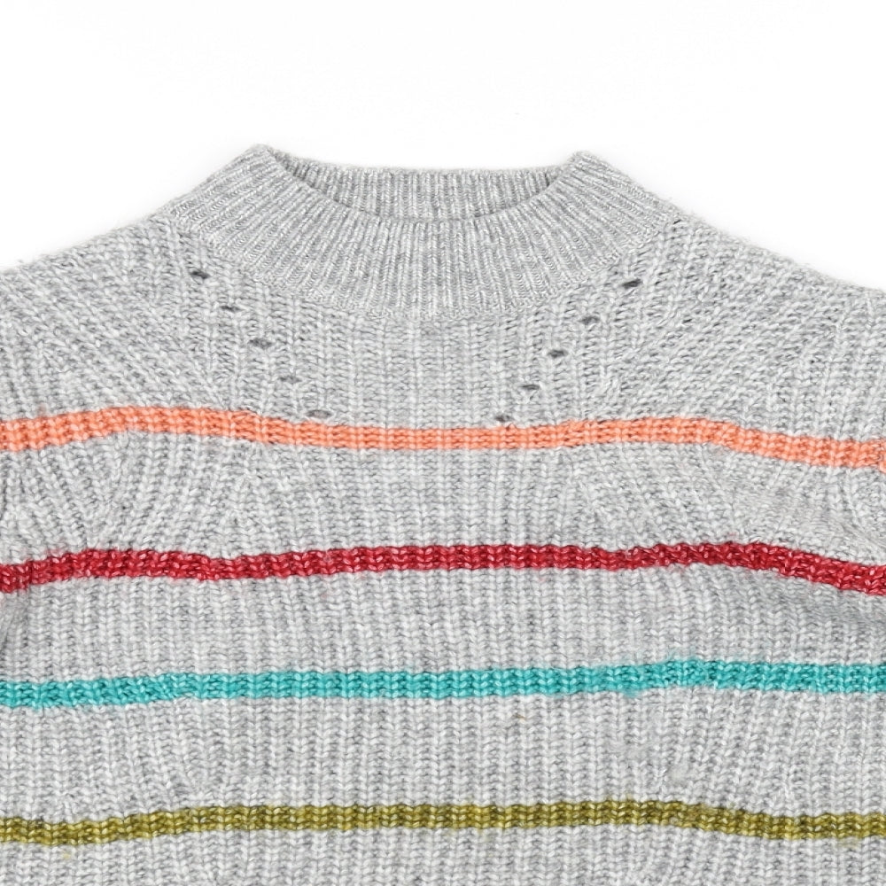 Papaya Womens Grey Striped  Pullover Jumper Size S