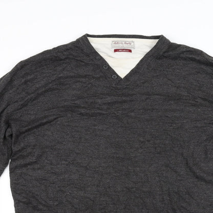 Close-up detail of Tu women’s grey jumper, size M
