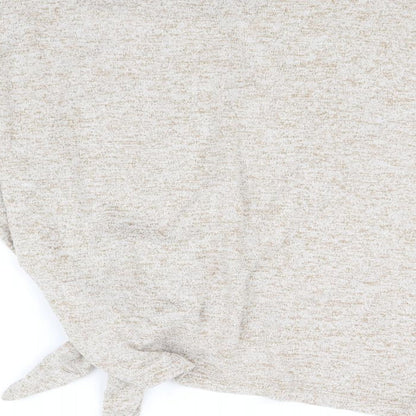 Brand and care label for River Island women’s beige jumper, size M
