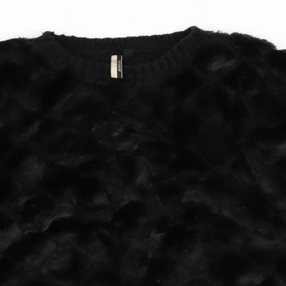 Close-up detail of Topshop women’s black jumper, size S