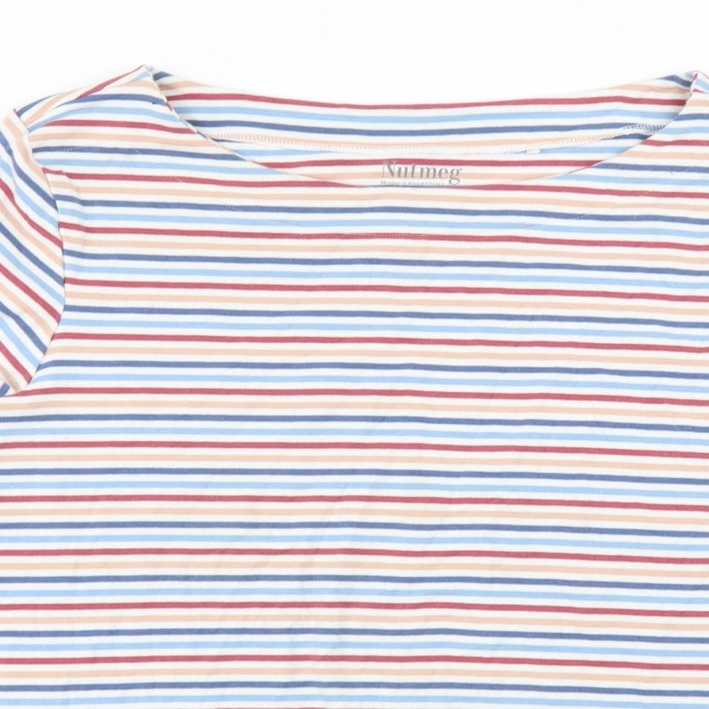 Nutmeg Womens White Striped  Pullover Jumper Size 20