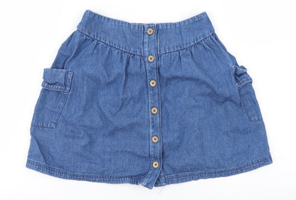 Front view of Tu girls’ blue a-line skirt, size 10, years