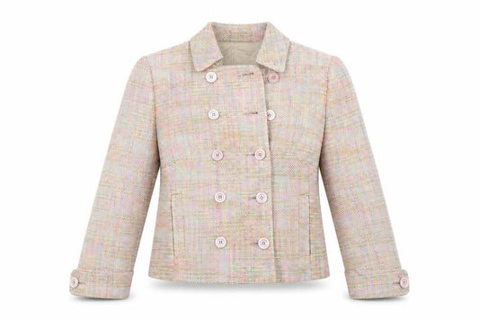 Front view of Oasis women’s pink jacket coat, size UK 10