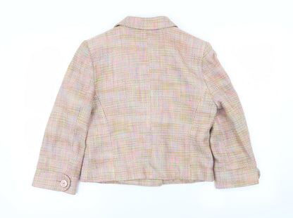 Back view of Oasis women’s pink jacket coat, size UK 10