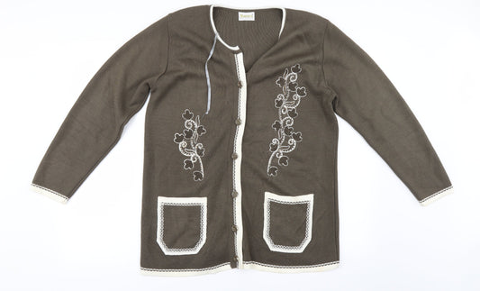 Roman Womens Brown   Cardigan Jumper Size M