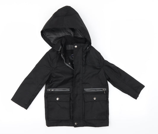 Preworn Boys Black   Jacket Coat Size 3 Years