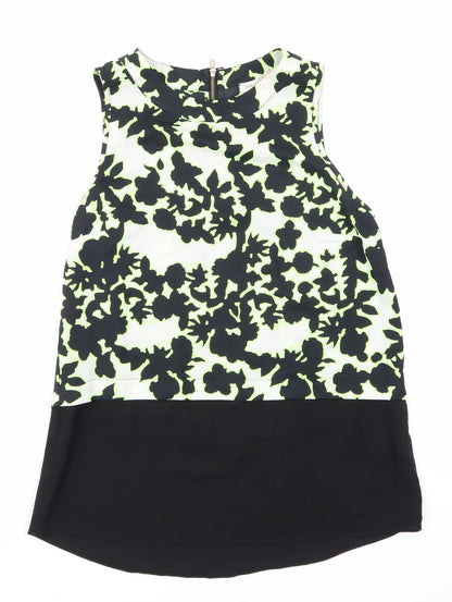 Additional front view of River Island women’s black animal print basic t-shirt, size UK 8