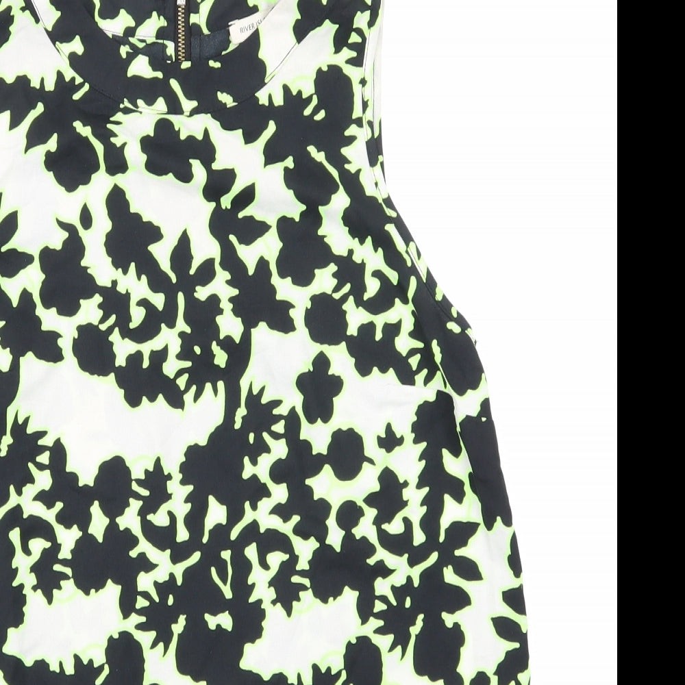 River Island Womens Black Animal Print  Basic T-Shirt Size 8