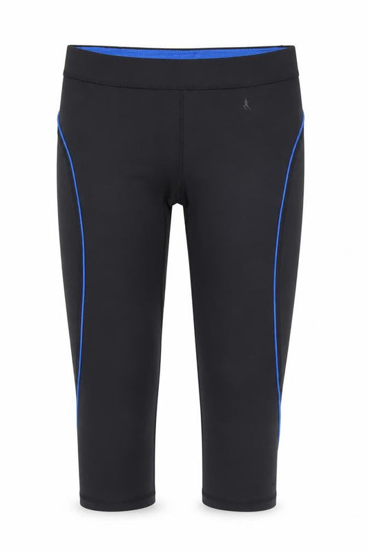 Front view of WorkOut women’s black cropped leggings, size UK 10