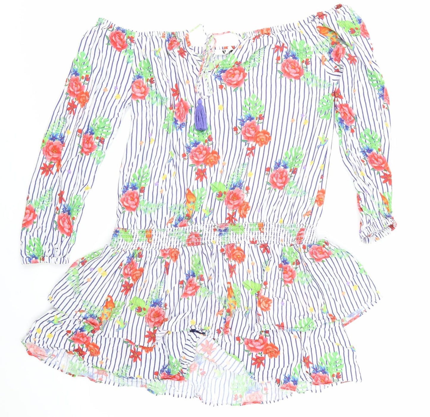 Very Womens White Floral  Basic T-Shirt Size 18