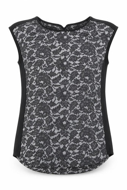 Front view of Oasis women’s black basic blouse, size M