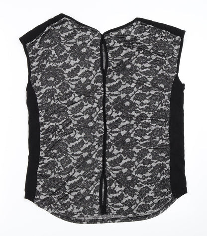 Back view of Oasis women’s black basic blouse, size M