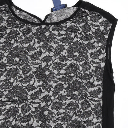 Close-up detail of Oasis women’s black basic blouse, size M